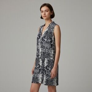 STELLA FOREST Sleeveless Snake Print V Neck Mini Dress Size 40